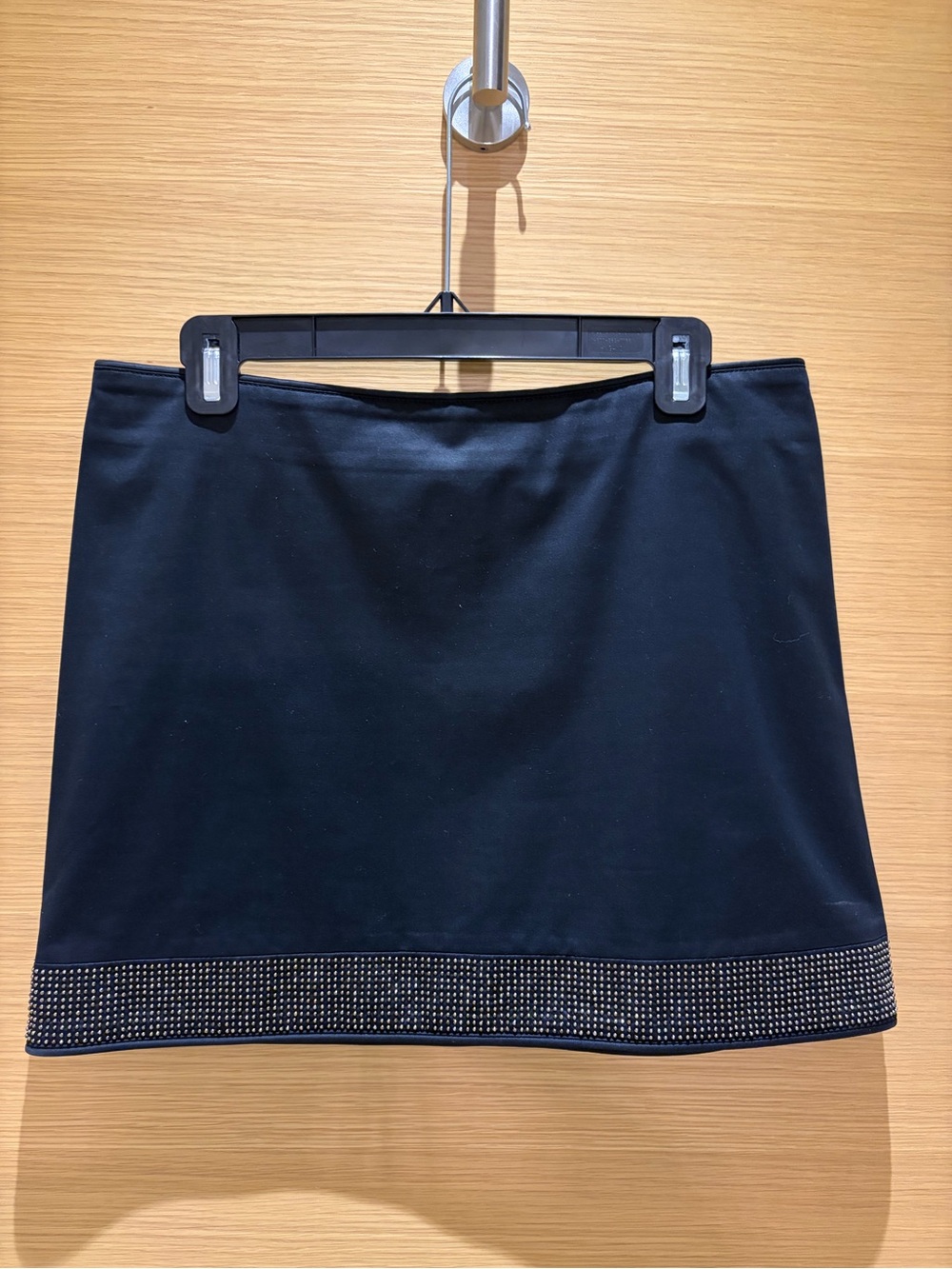 Burberry Classic Black Mini Skirt with Embellished Hem